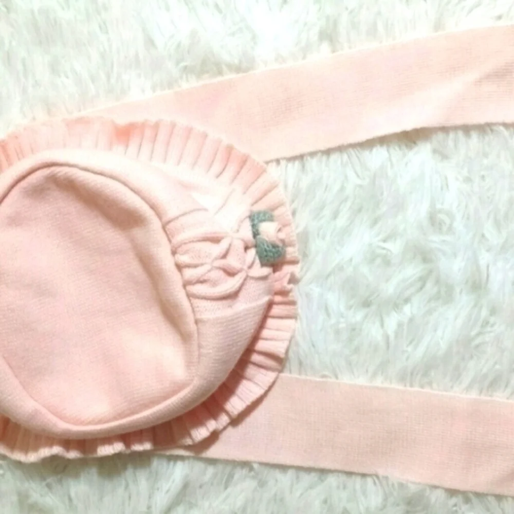 M. Baby Floral Embellished Tie Bucket Hat-Size S